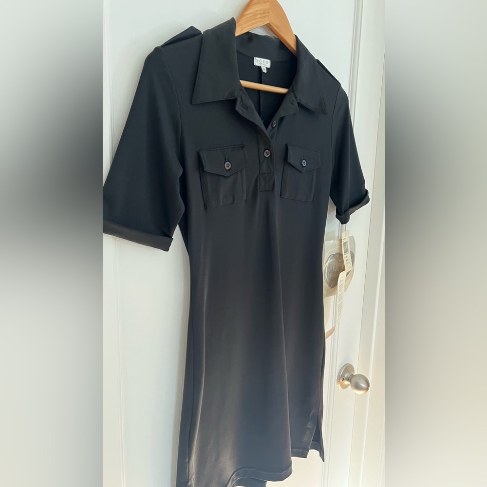 Black Utility Shirt Dress NWT